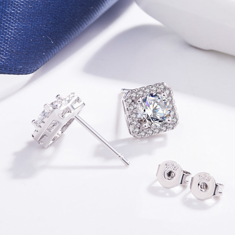 Moissanite Diamond S925 Ear Stud Earrings for Women