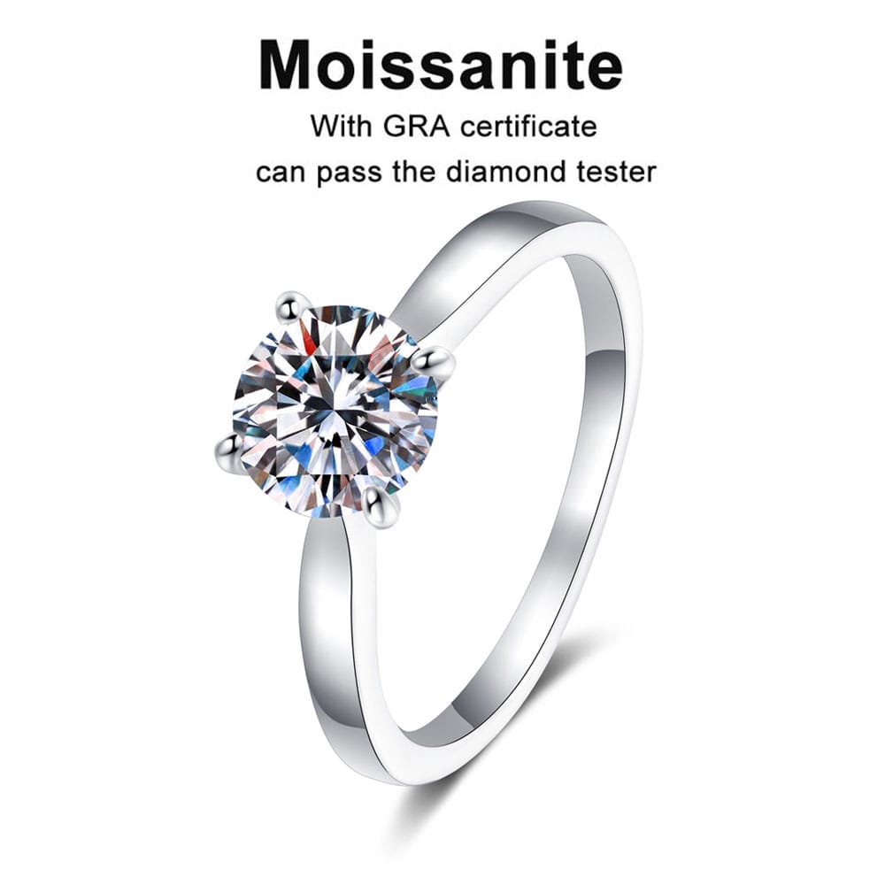 4 Prongs Moissanite Dimond Ring VVS1 S925 Ring