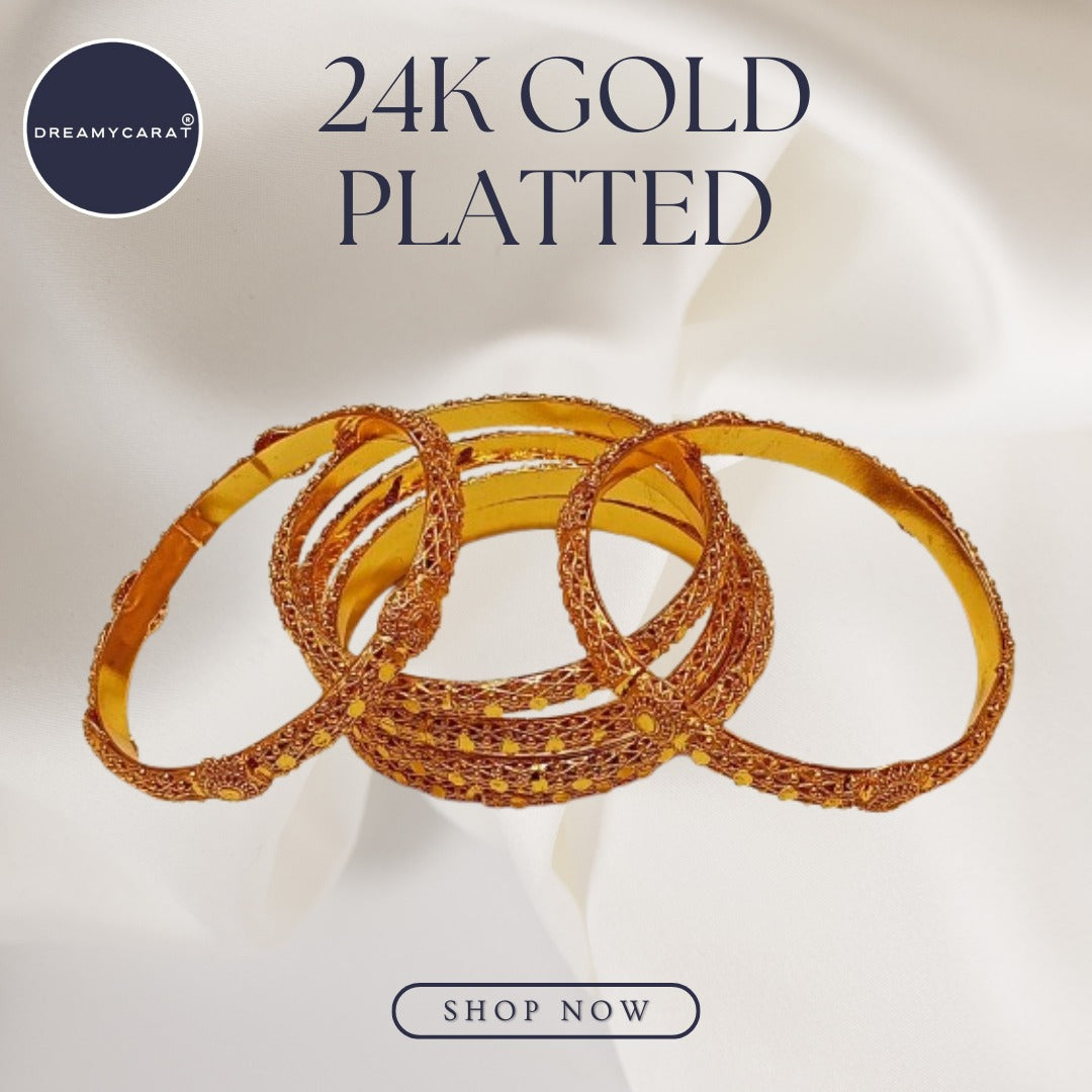 Gold Plated Bangles 6 Pcs | CODE GP-07