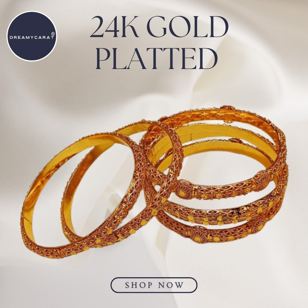 Gold Plated Bangles 6 Pcs | CODE GP-07