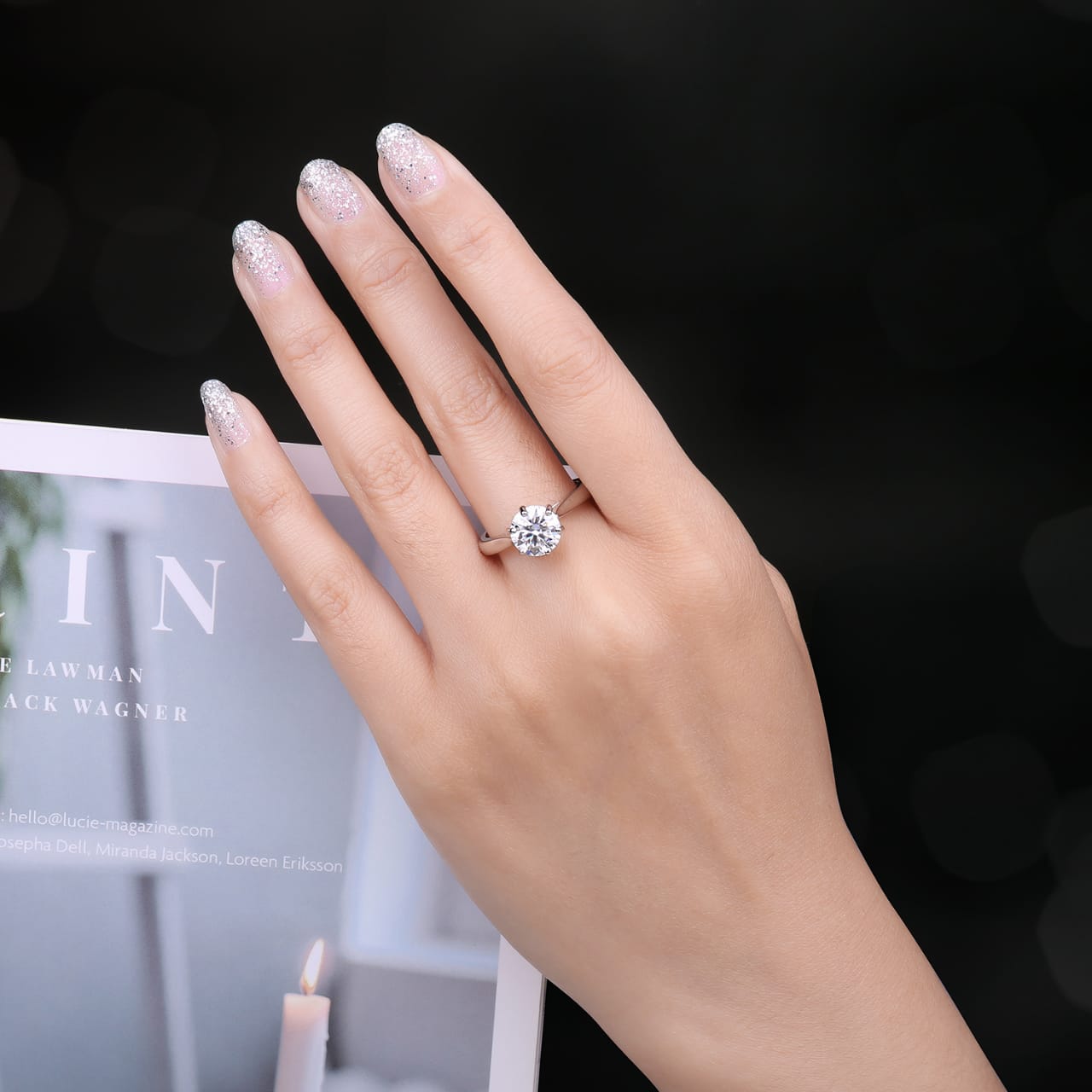 6 Prongs Moissanite Dimond Ring VVS1 S925 Ring for Women Engagements