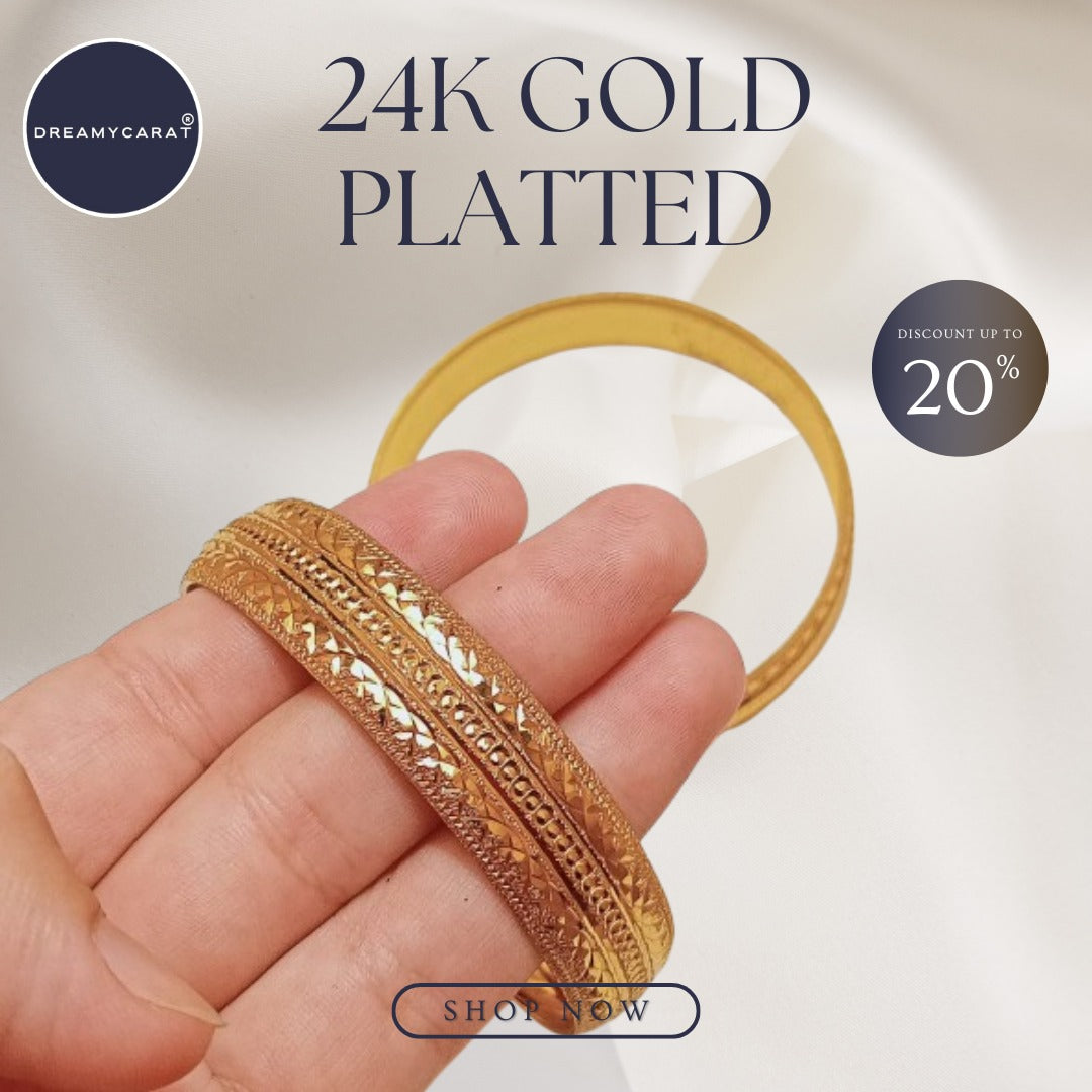 Gold Plated Bangles 2 Pcs | CODE GP-06