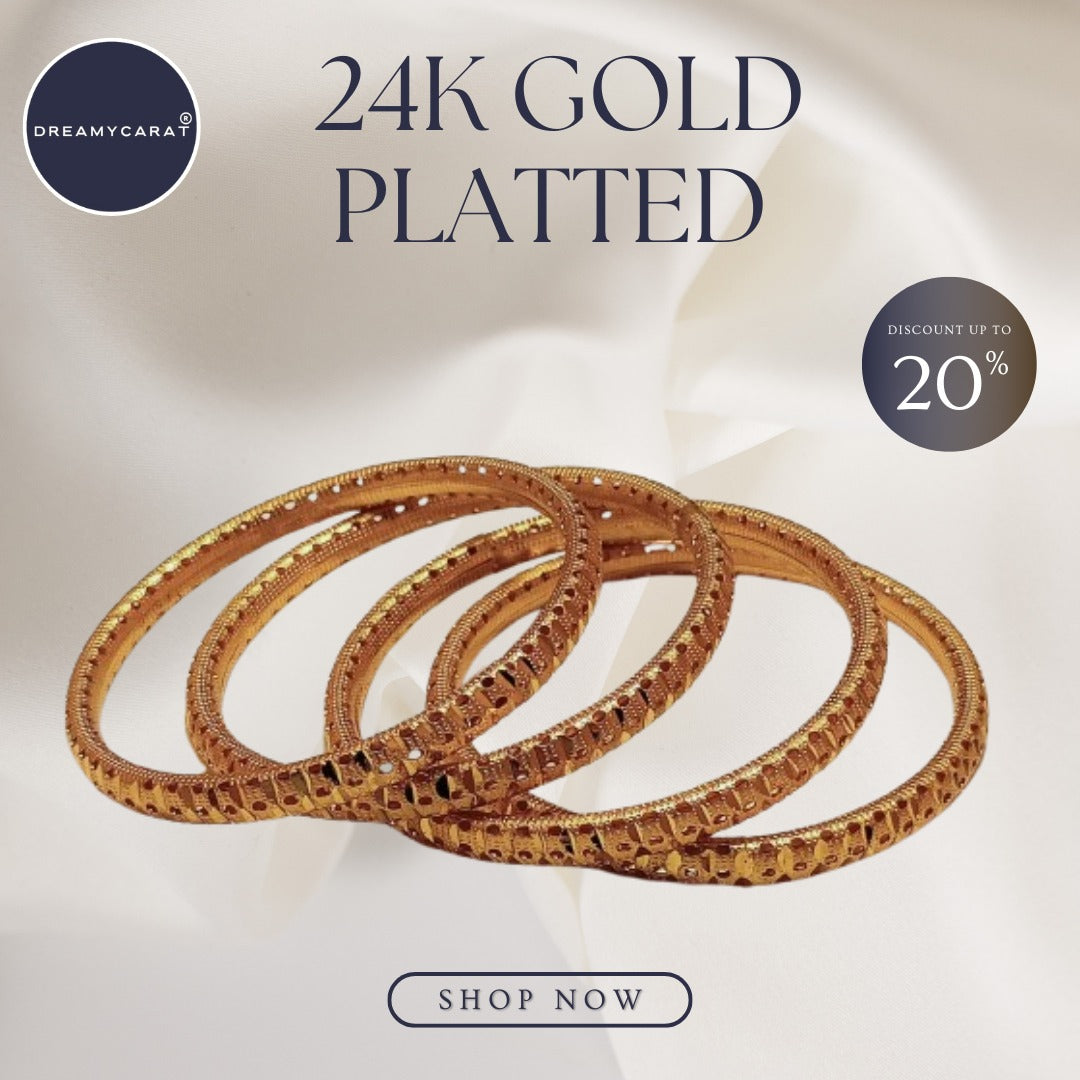 Gold Plated Bangles 4 Pcs | CODE GP-05