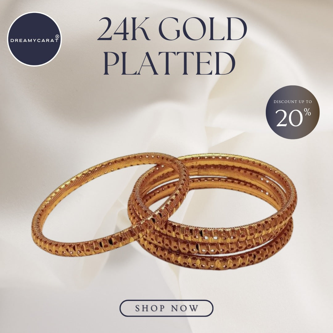 Gold Plated Bangles 4 Pcs | CODE GP-05