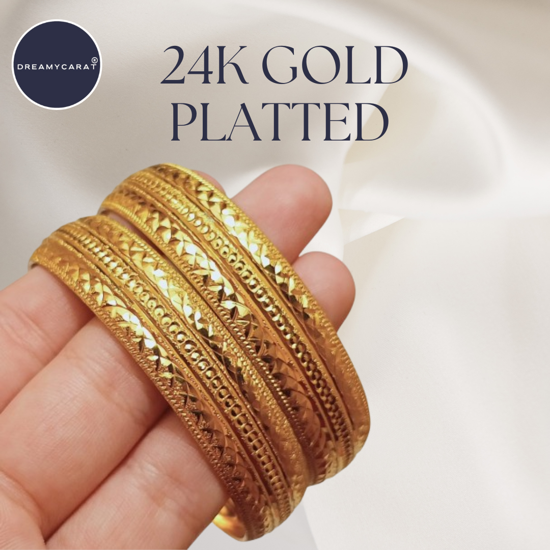 Gold Plated Bangles 2 Pcs | CODE GP-06