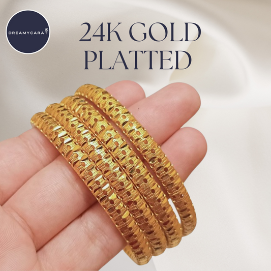 Gold Plated Bangles 4 Pcs | CODE GP-05