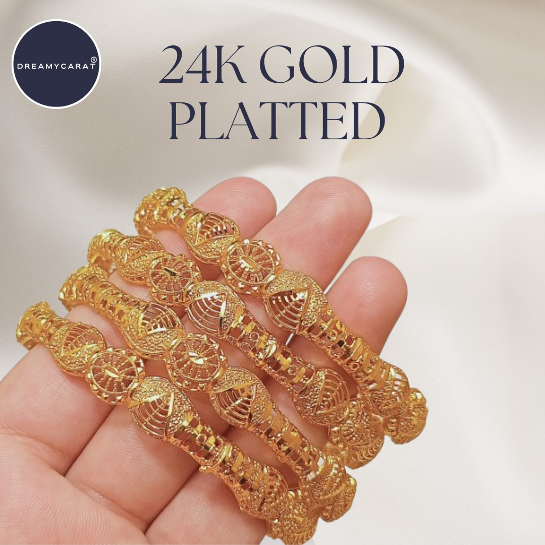 Gold Plated Bangles 4 Pcs | CODE GP-03