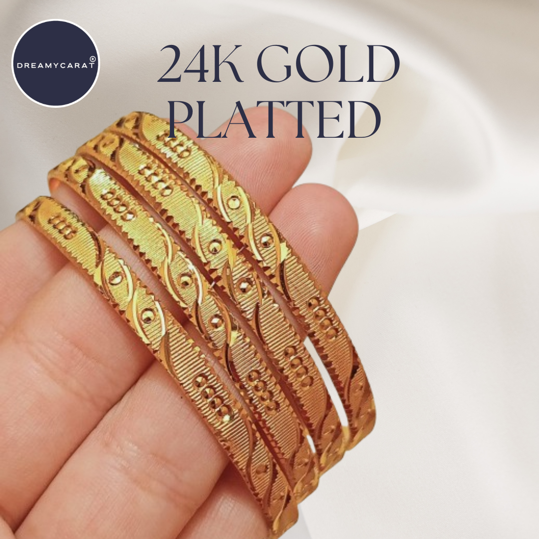 Gold Plated Bangles 4 Pcs | CODE GP-02