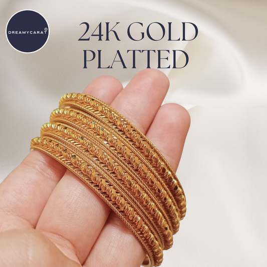 Gold Plated Bangles 4 Pcs | CODE GP-01