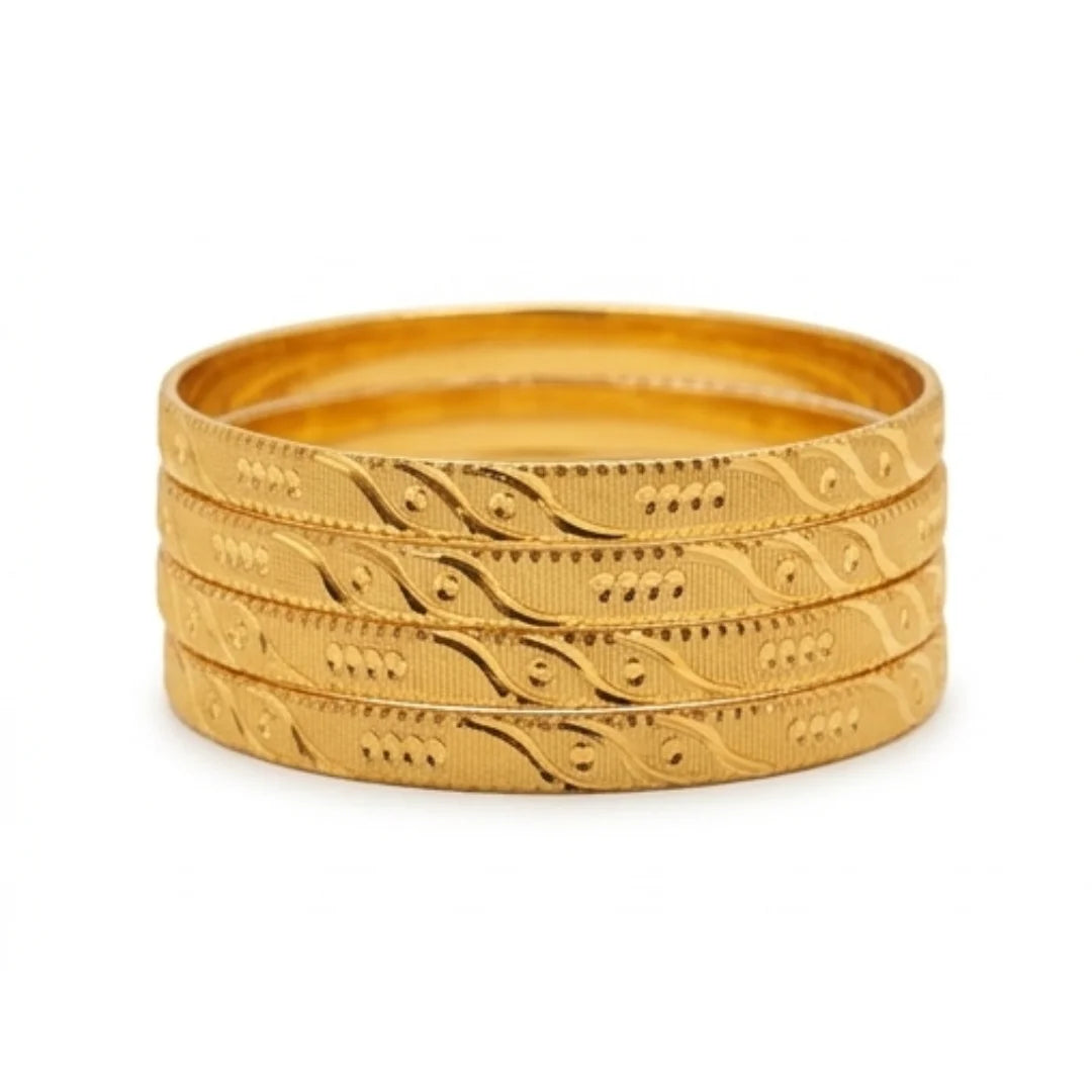Gold Plated Bangles 4 Pcs | CODE GP-02