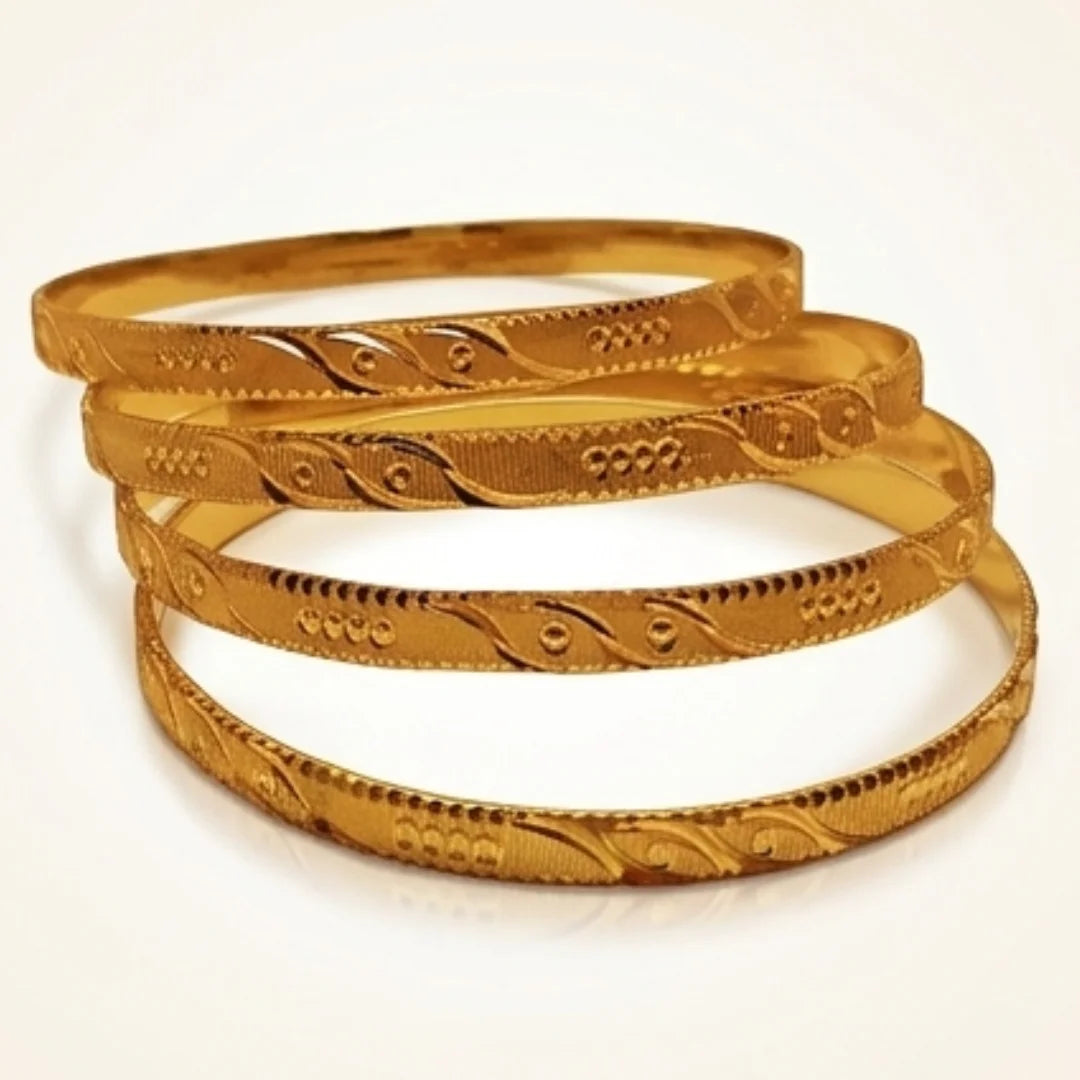 Gold Plated Bangles 4 Pcs | CODE GP-02