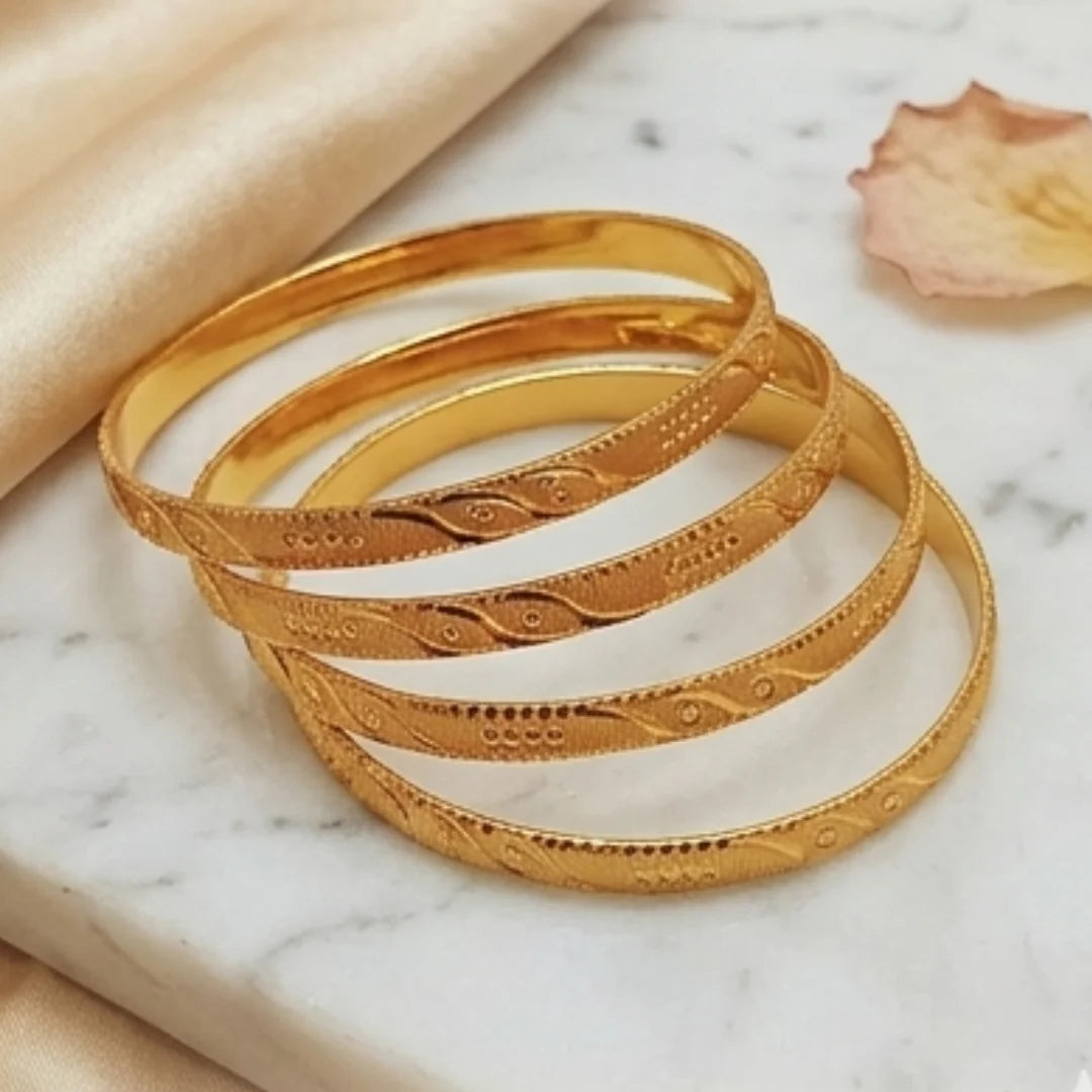 Gold Plated Bangles 4 Pcs | CODE GP-02