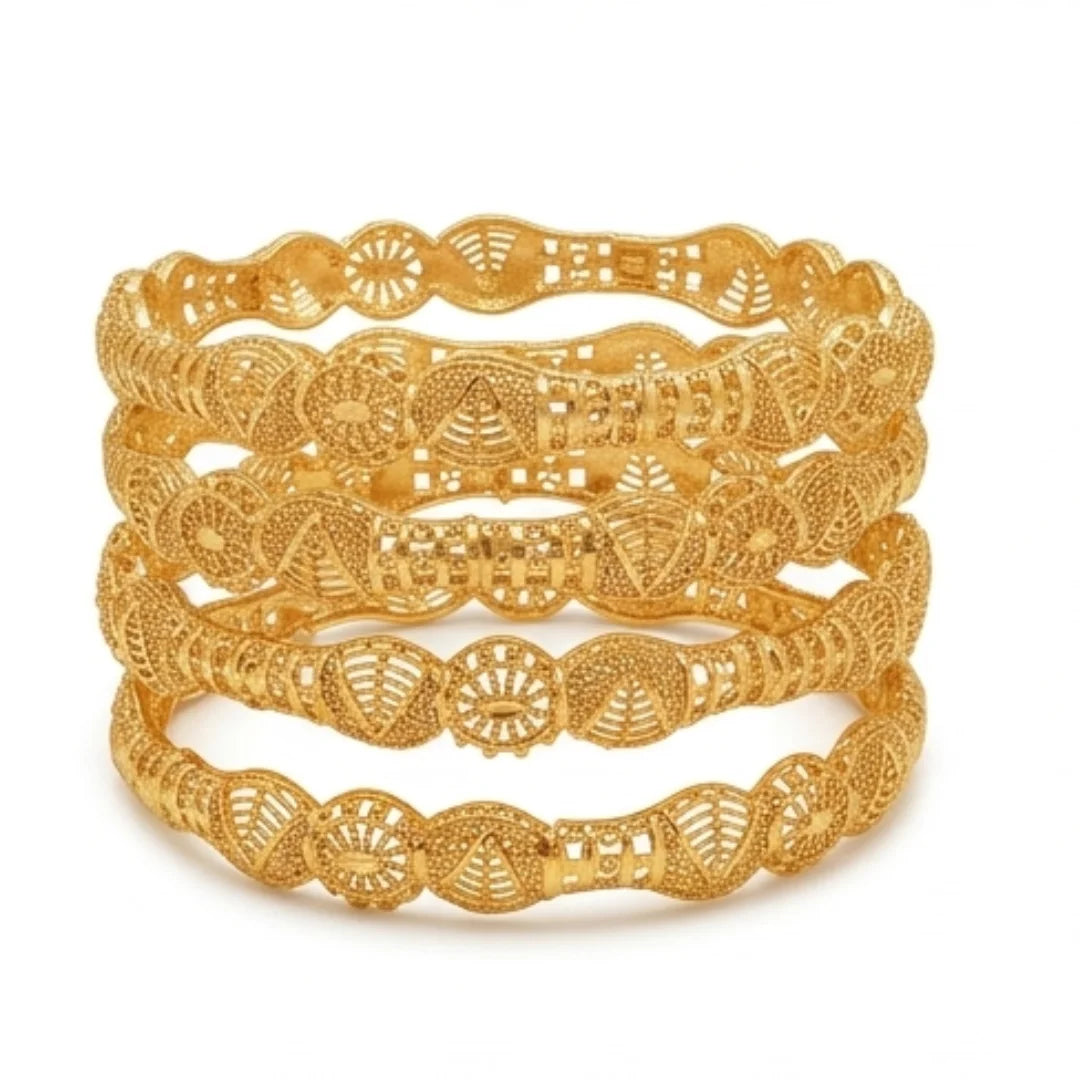 Gold Plated Bangles 4 Pcs | CODE GP-03