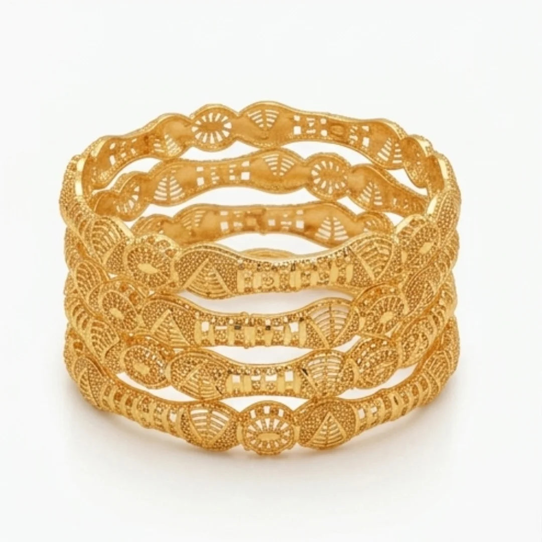 Gold Plated Bangles 4 Pcs | CODE GP-03