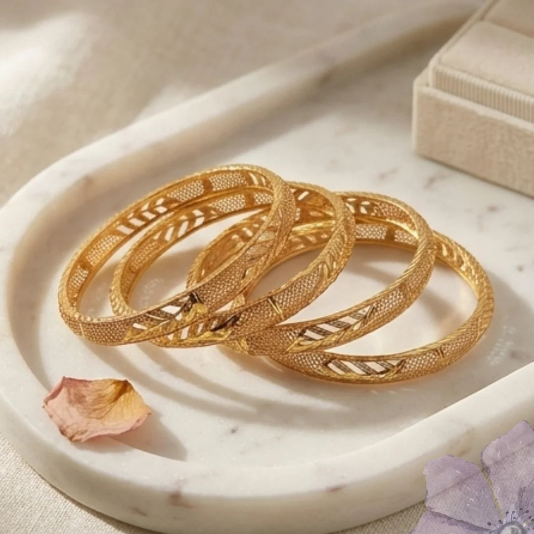 Gold Plated Bangles 4 Pcs | CODE GP-04