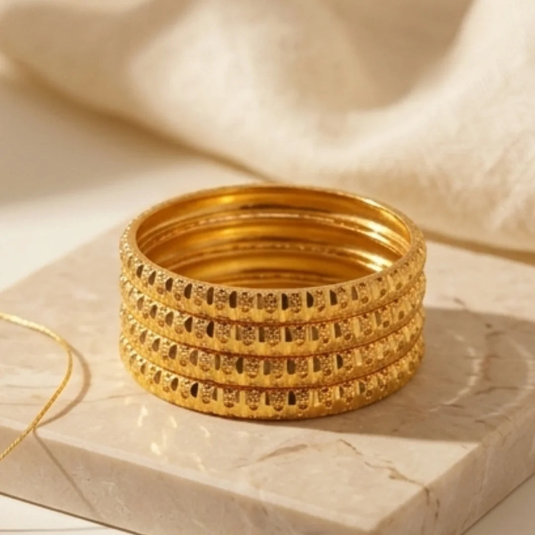 Gold Plated Bangles 4 Pcs | CODE GP-05