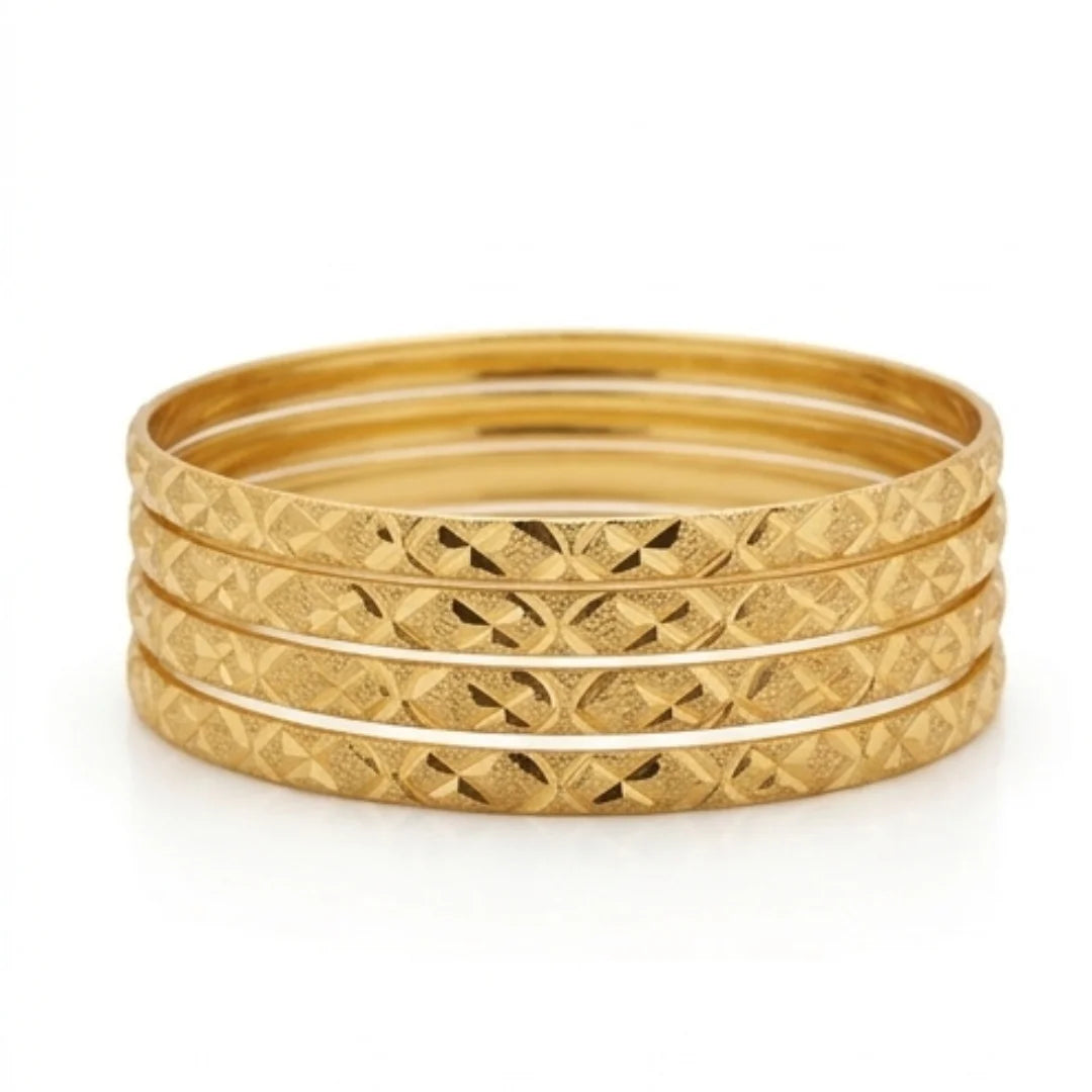 Gold Plated Bangles 4 Pcs | CODE GP-14