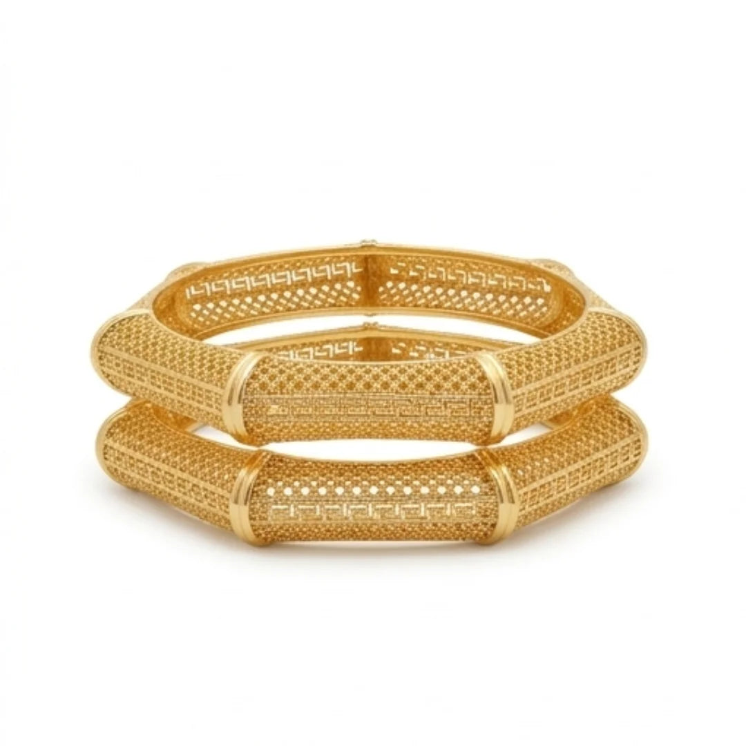 Gold Plated Bangles 2 Pcs | CODE GP-07