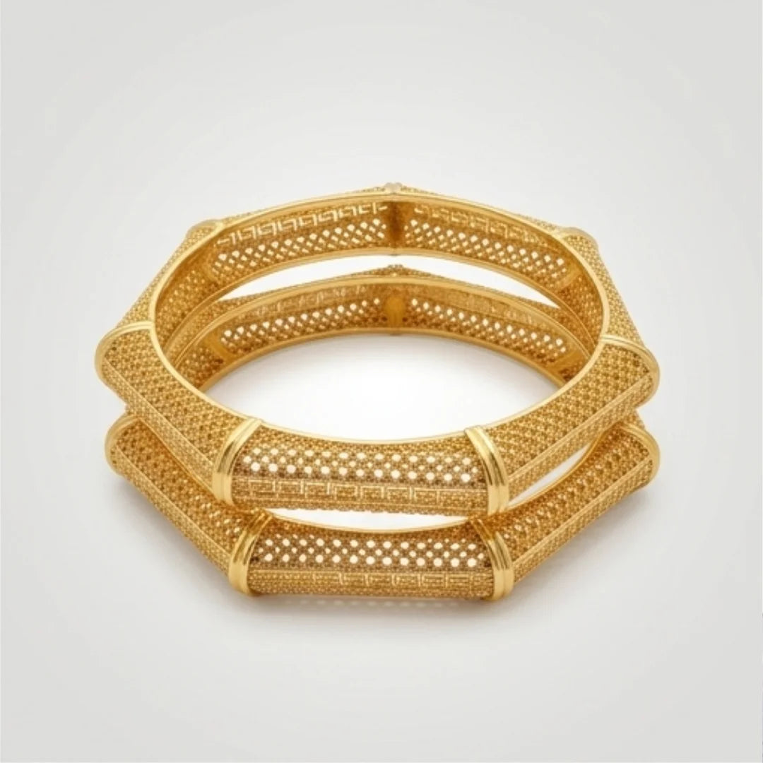 Gold Plated Bangles 2 Pcs | CODE GP-07