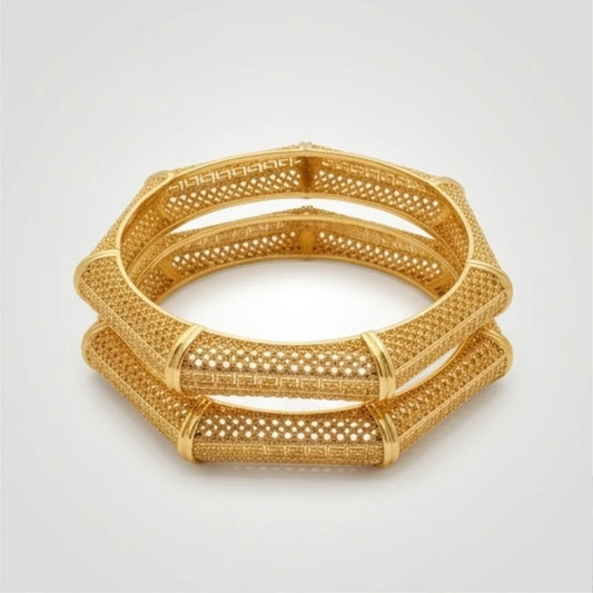 Gold Plated Bangles 2 Pcs | CODE GP-07