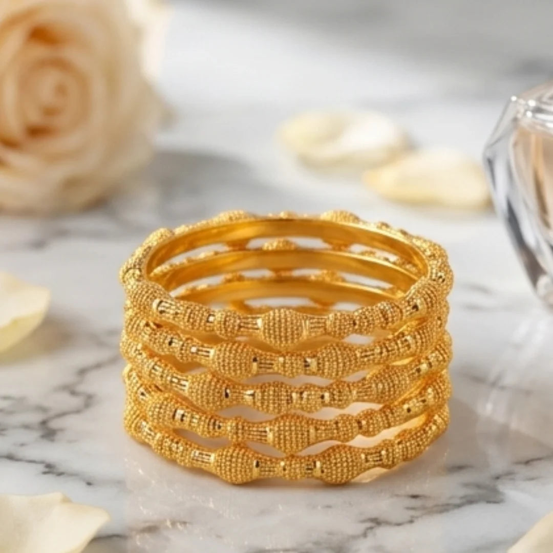 Gold Plated Bangles 6 Pcs | CODE GP-08