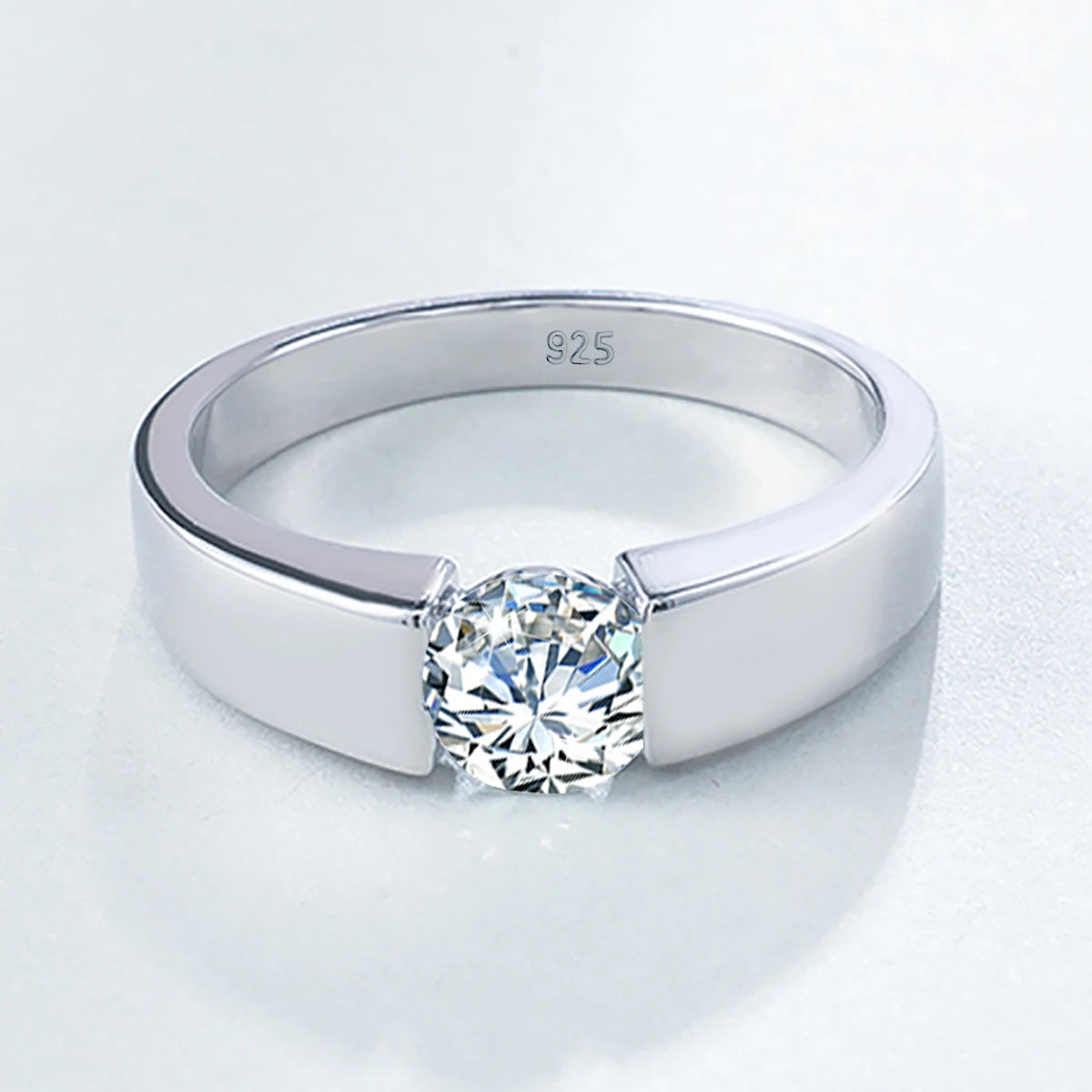 Moissanite Ring Solid Sterling Silver 925 Certified Ring