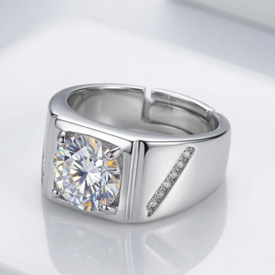 Men's Ring with 2CT Certified Moissanite - Perfect for Weddings Birthdays