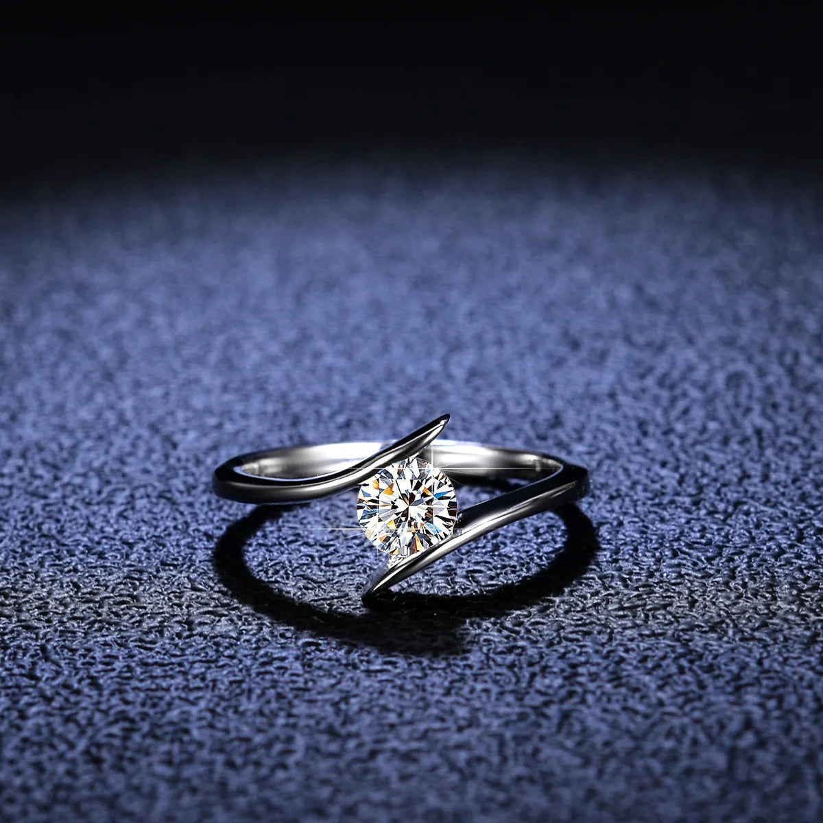 Silver Ring for Women with Moissanite Destiny Design