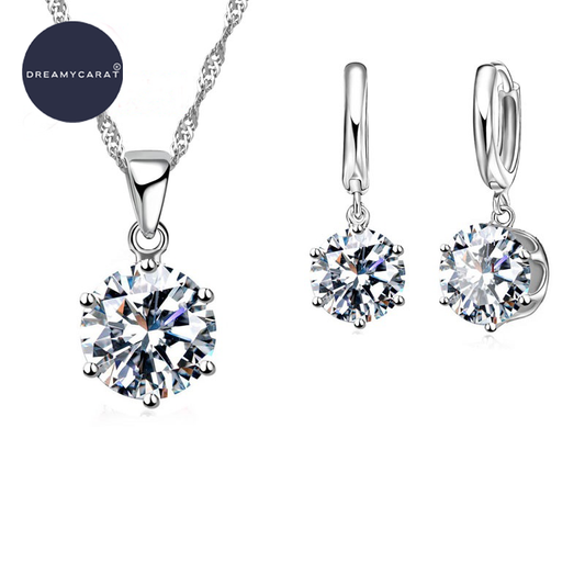 Moissanite Diamond S925 Jewelry Set for Women Circle shape Pendant Necklace and Earrings