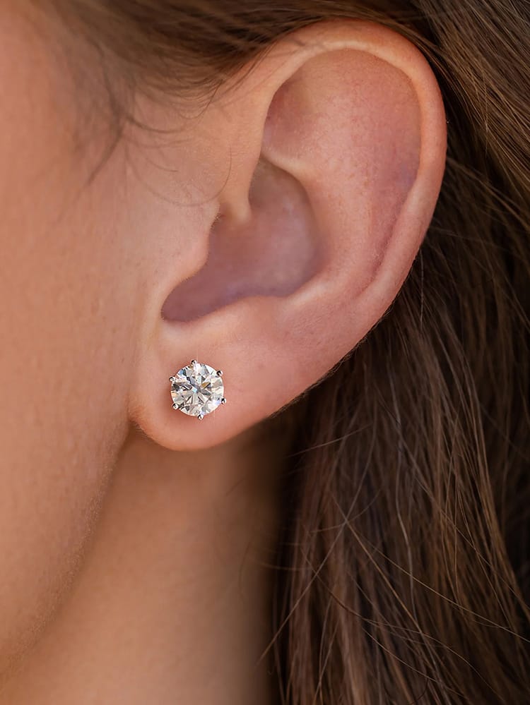 Moissanite Diamond S925 Ear Stud Earrings for Women – Sparkling Fine Handcrafted Silver Jewelry