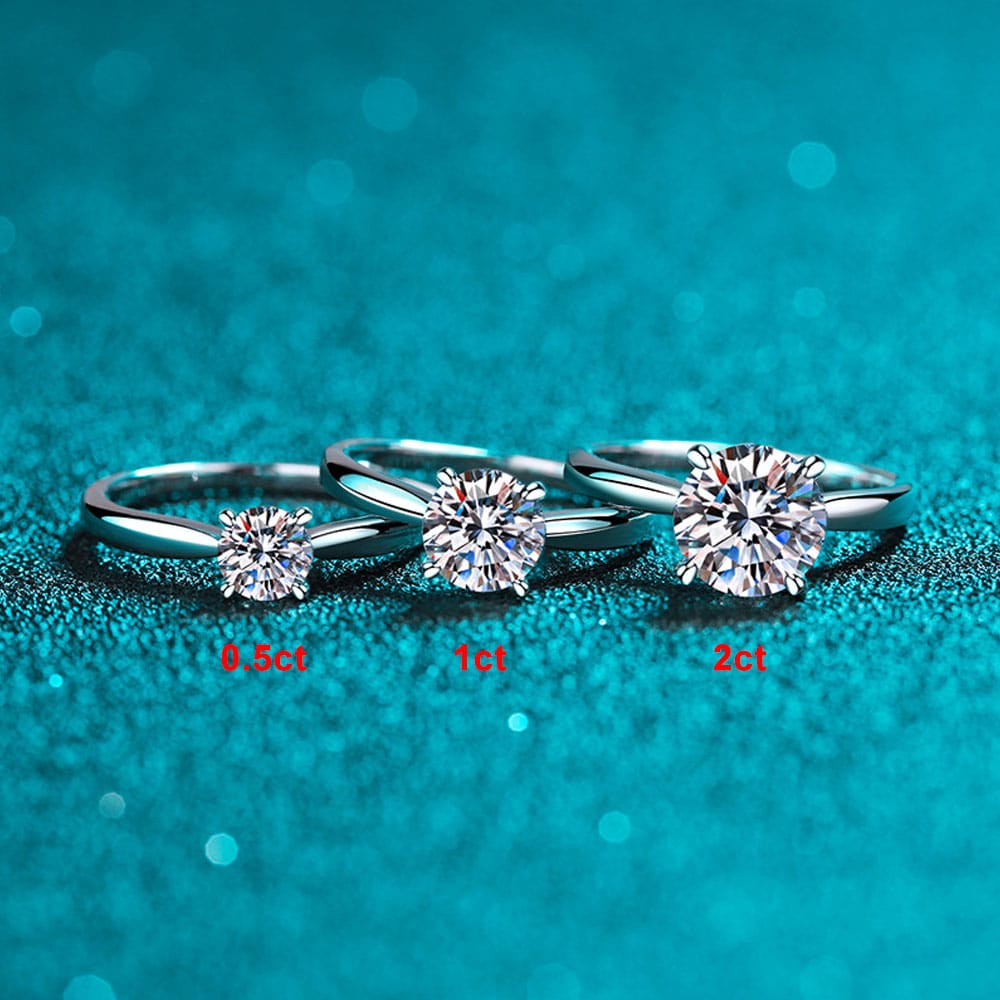 4 Prongs Moissanite Dimond Ring VVS1 S925 Ring
