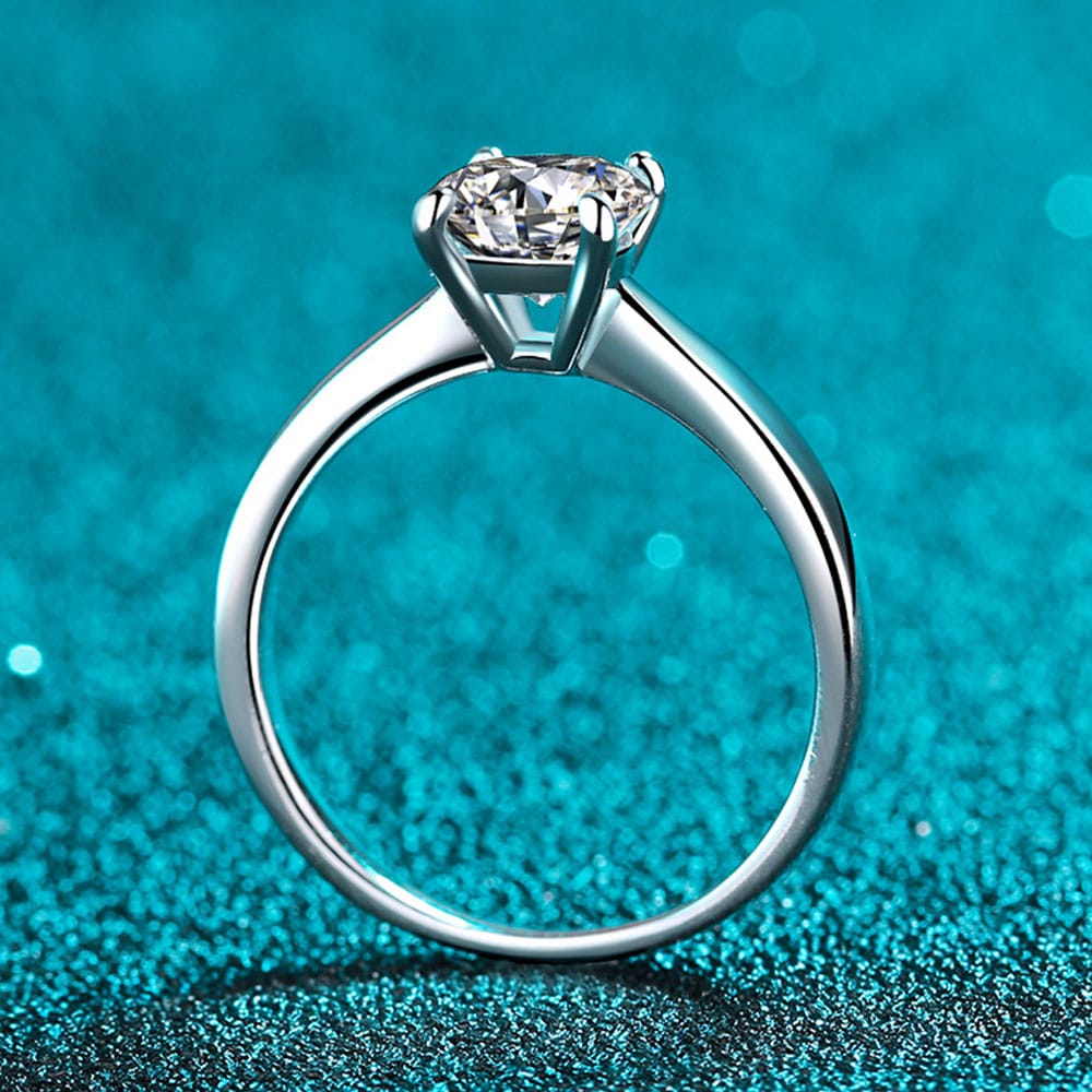 4 Prongs Moissanite Dimond Ring VVS1 S925 Ring