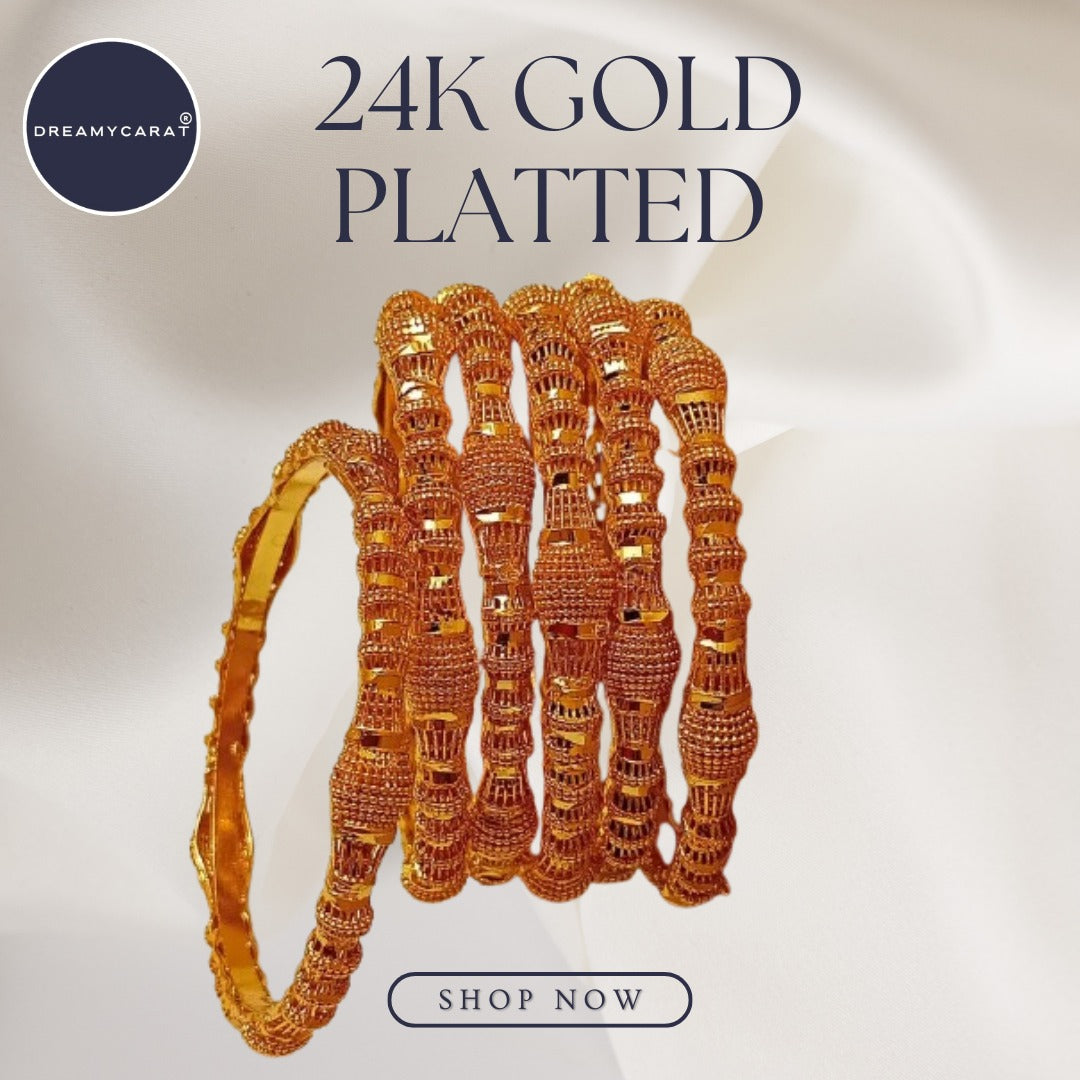 Gold Plated Bangles 6 Pcs | CODE GP-08
