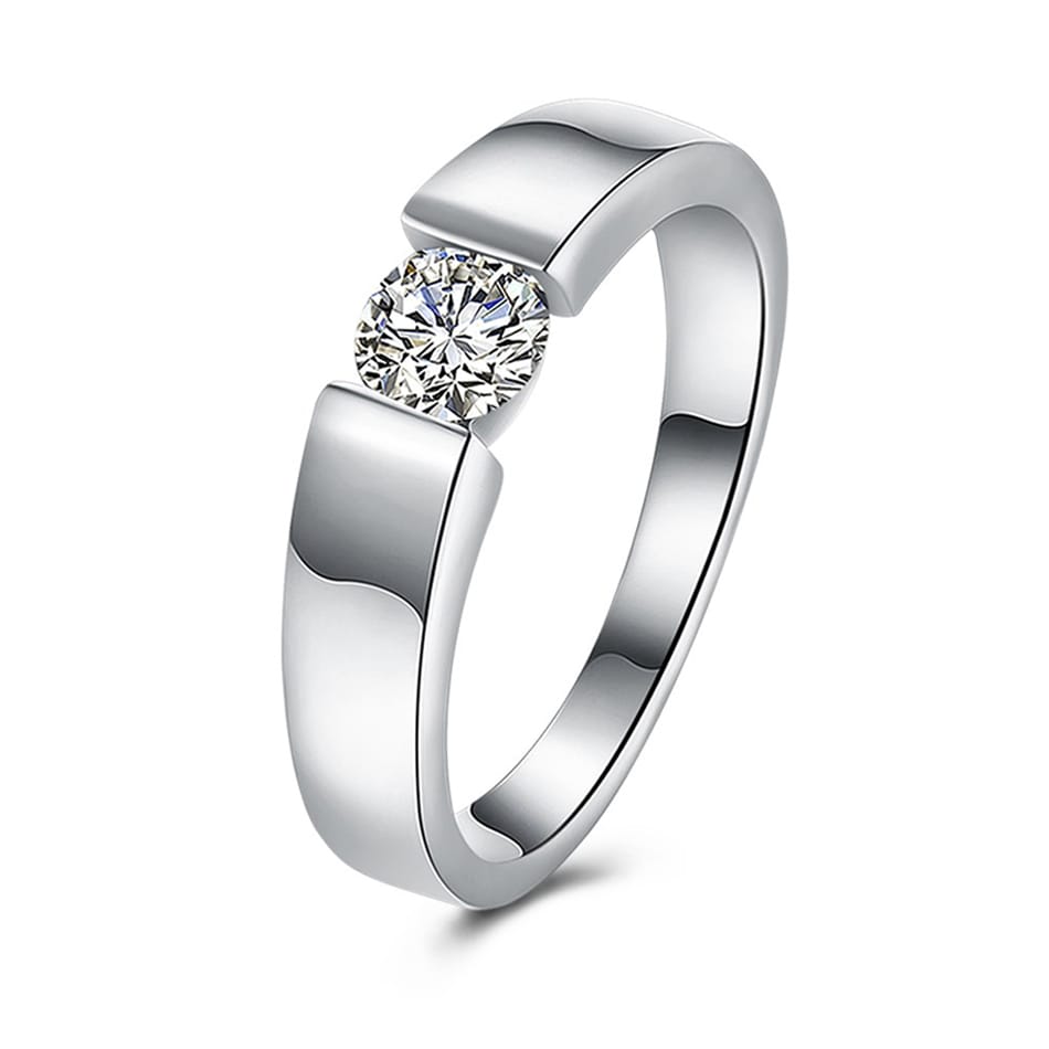 Moissanite Ring Solid Sterling Silver 925 Certified Ring