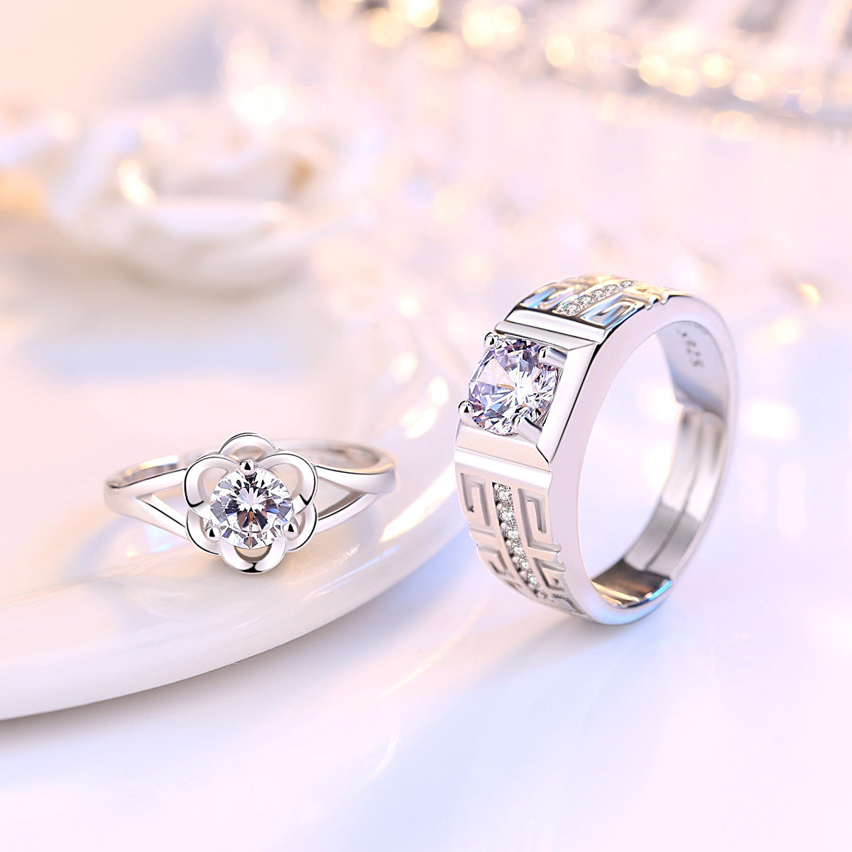VVS1 D-Color Moissanite Couple Rings Luxury Gifts