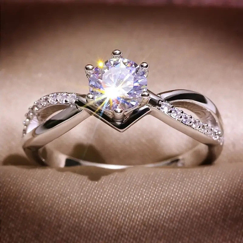 VVS1 Moissanite Diamond Silver Ring