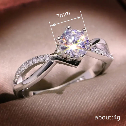 VVS1 Moissanite Diamond Silver Ring
