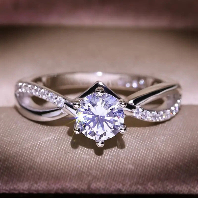 VVS1 Moissanite Diamond Silver Ring