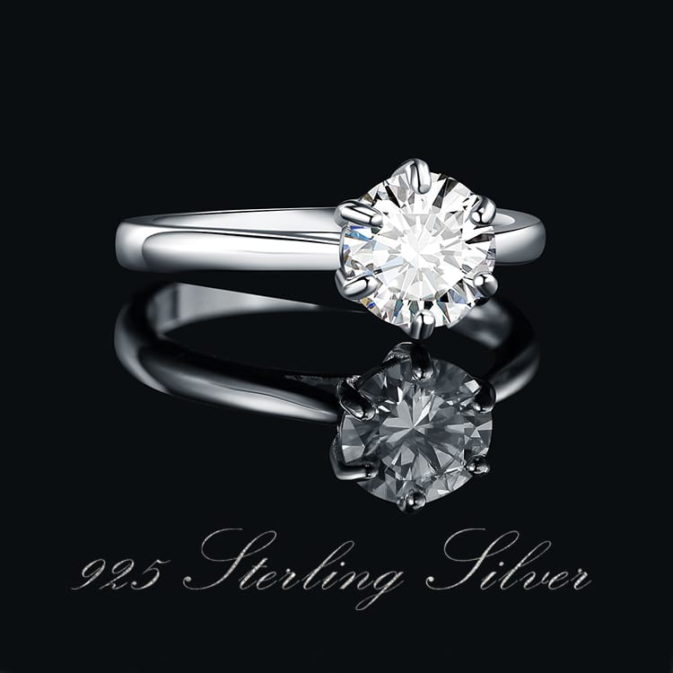 6 Prongs Moissanite Dimond Ring VVS1 S925 Ring for Women Engagements