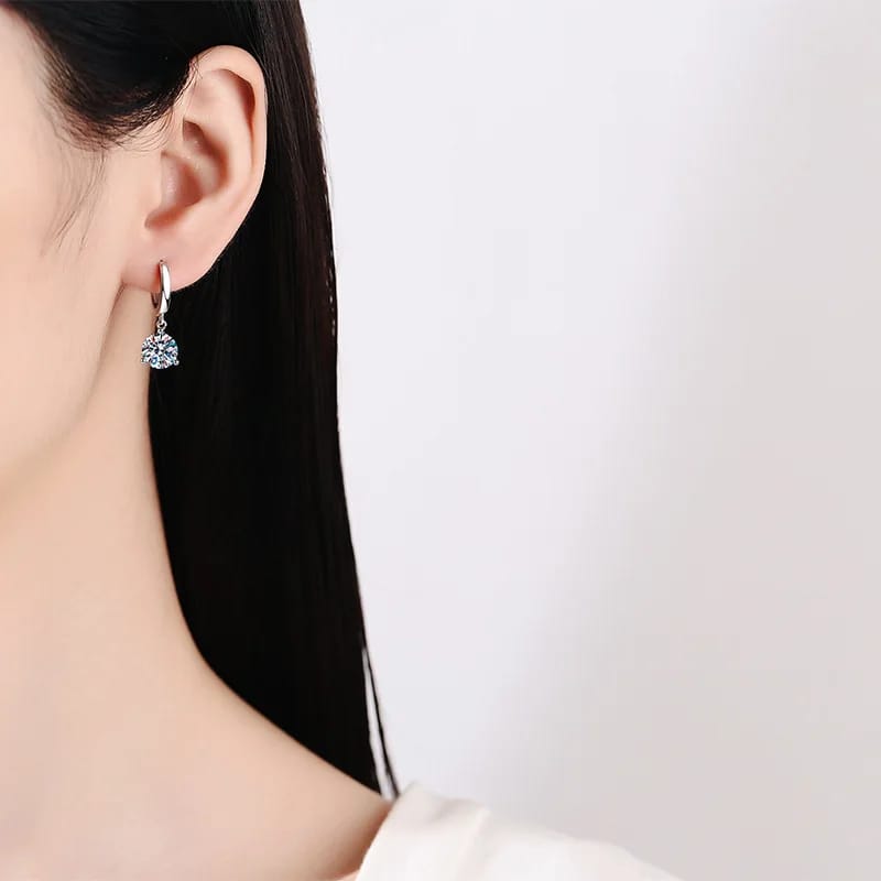 Moissanite Diamond S925 Jewelry Set for Women Circle shape Pendant Necklace and Earrings
