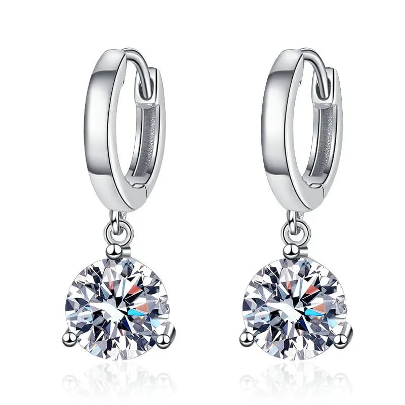 Moissanite Diamond S925 Jewelry Set for Women Circle shape Pendant Necklace and Earrings