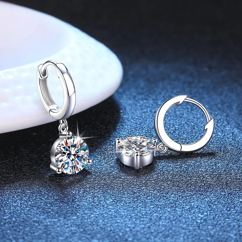 Moissanite Diamond S925 Jewelry Set for Women Circle shape Pendant Necklace and Earrings