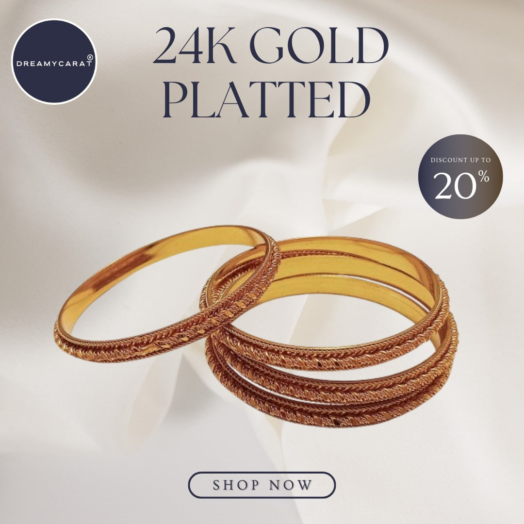 Gold Plated Bangles 4 Pcs | CODE GP-01
