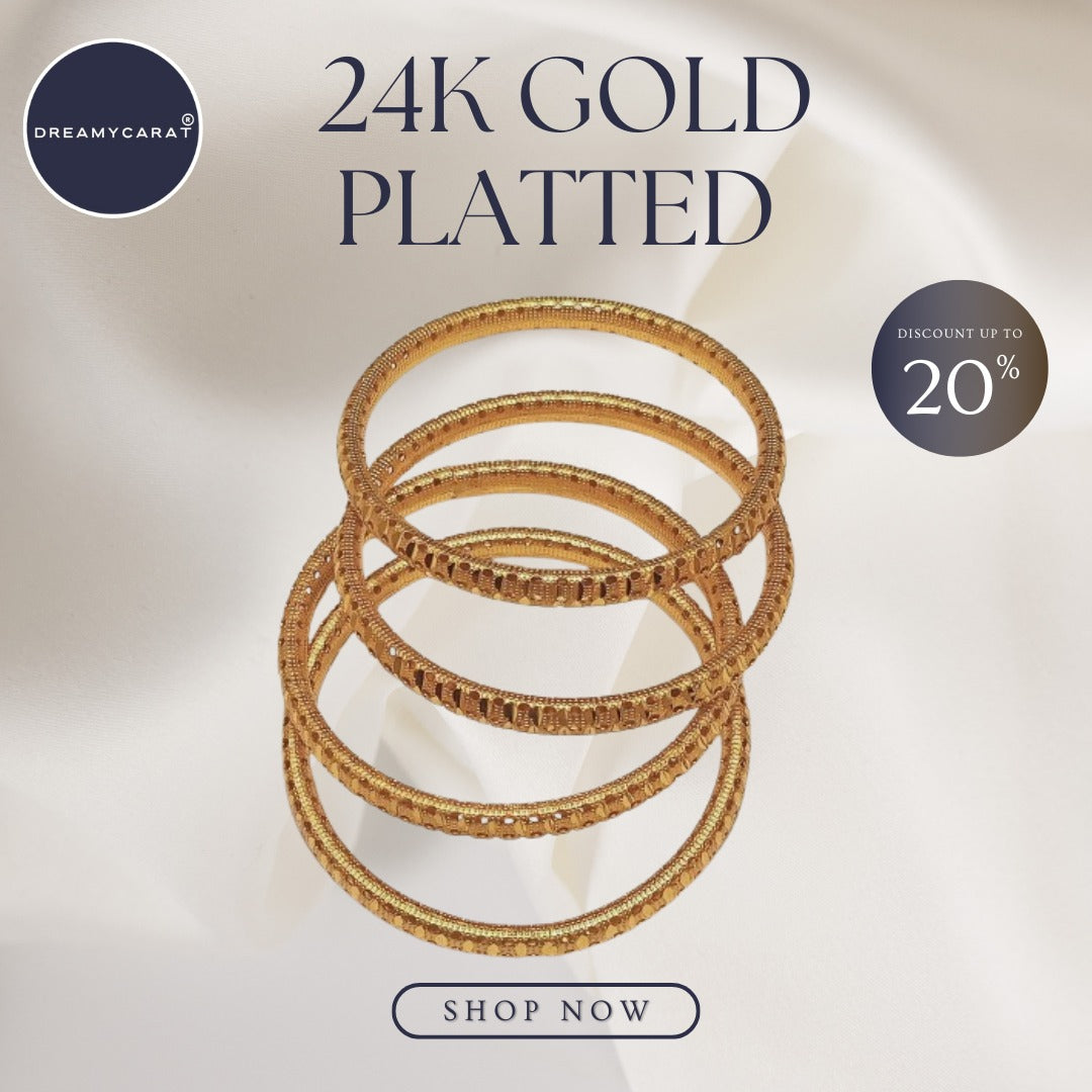 Gold Plated Bangles 4 Pcs | CODE GP-05