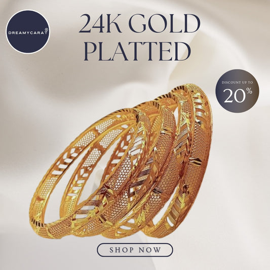 Gold Plated Bangles 4 Pcs | CODE GP-04