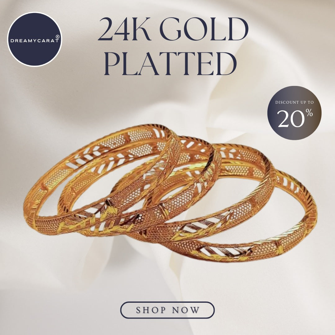 Gold Plated Bangles 4 Pcs | CODE GP-04