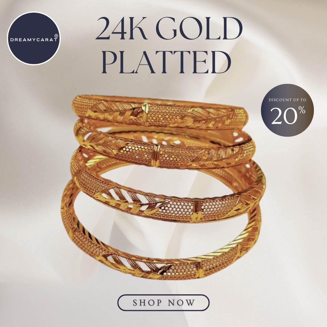 Gold Plated Bangles 4 Pcs | CODE GP-04