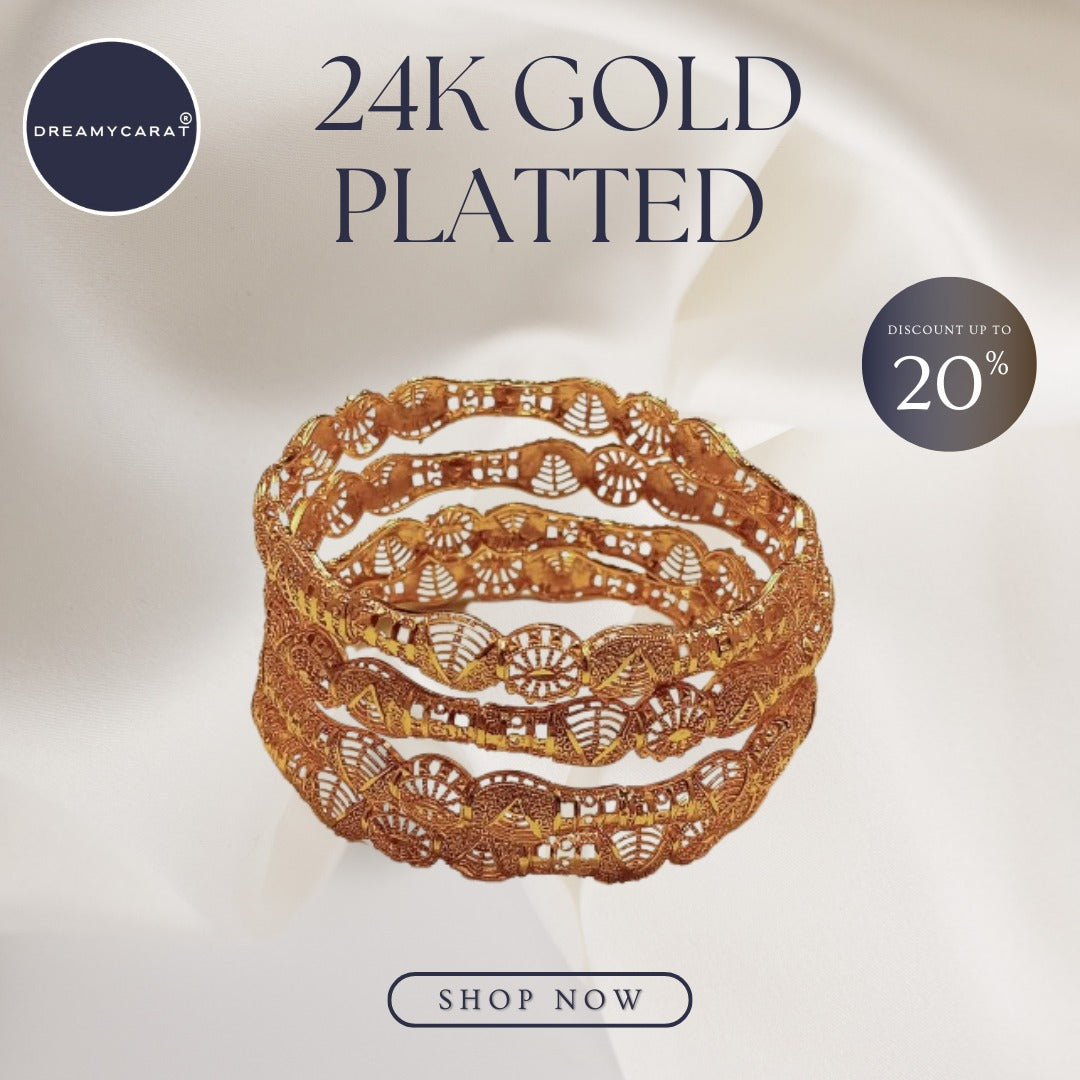 Gold Plated Bangles 4 Pcs | CODE GP-03