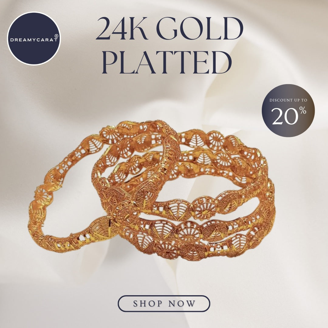 Gold Plated Bangles 4 Pcs | CODE GP-03