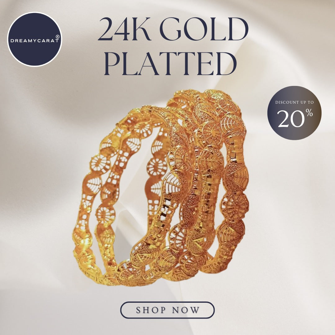 Gold Plated Bangles 4 Pcs | CODE GP-03